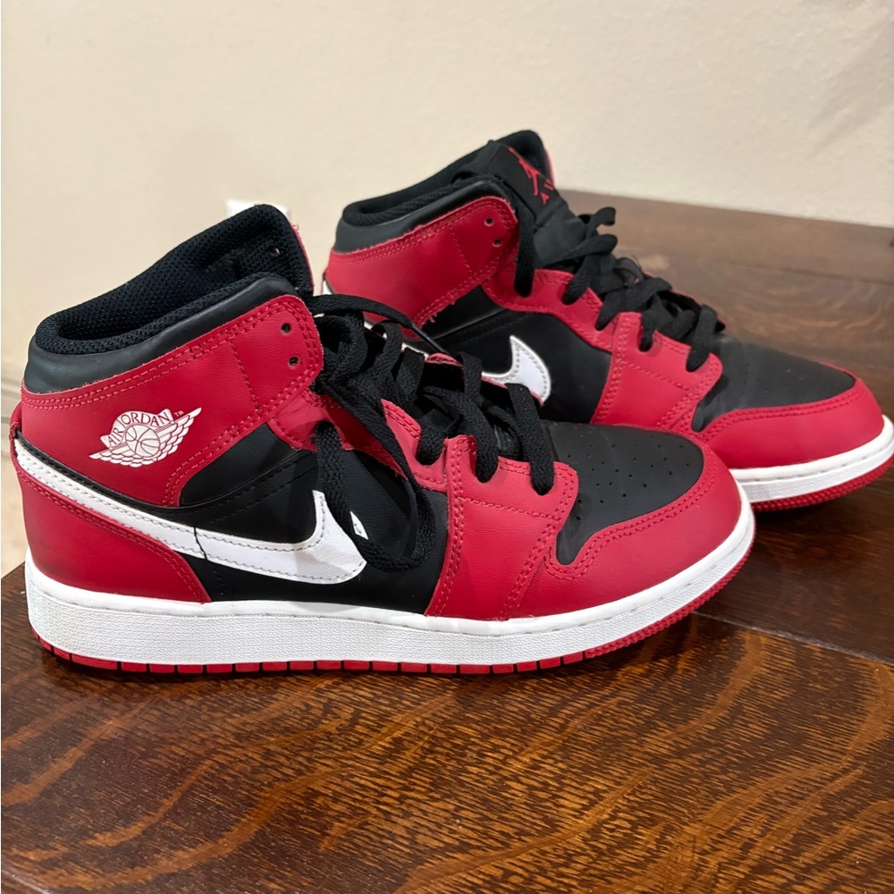 Jordan Kids Red, Black & White Mid-Top Sneakers